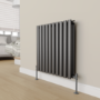 Refurbished - Elego Anthracite Gray Modern Manual Angled Radiator Valves (pair)
