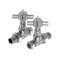 Refurbished - Maesta Chrome Traditional Manual Straight Radiator Valves (pair)