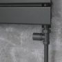 Refurbished - Elego Matte Black Modern Manual Straight Radiator Valves (pair)