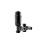 Refurbished Elego Black Nickel Modern TRV Angled Thermostatic Radiator Valves With Lockshield