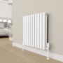 Refurbished - Elego White Modern TRV Angled Thermostatic Radiator Valves With Lockshield