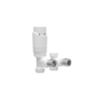 Refurbished - Elego White Modern TRV Angled Thermostatic Radiator Valves With Lockshield