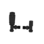 Refurbished - Elego Matte Black Modern TRV Angled Thermostatic Radiator Valves With Lockshield