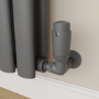 Refurbished - Elego Anthracite Gray Modern TRV Corner Thermostatic Radiator Valves With Lockshield