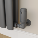 A1/TRV-CN-2AG Refurbished Elego Anthracite Gray Modern TRV Corner Thermostatic Radiator Valves With Lockshield