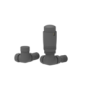 Refurbished Elego Anthracite Gray Modern TRV Corner Thermostatic Radiator Valves With Lockshield
