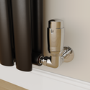 Refurbished Elego Chrome Modern TRV Corner Thermostatic Radiator Valves With Lockshield