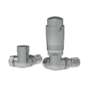 Refurbished Elego Chrome Modern TRV Corner Thermostatic Radiator Valves With Lockshield