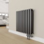 Refurbished - Elego Anthracite Gray Modern TRV H Block Thermostatic Radiator Valves