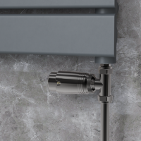 Refurbished - Elego Black Nickel Modern TRV Straight Thermostatic Radiator Valves With Lockshield