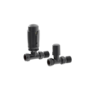 Refurbished - Elego Black Nickel Modern TRV Straight Thermostatic Radiator Valves With Lockshield