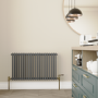 Refurbished - Maesta Antique Brass Traditional Manual Angled Radiator Valves With Lockshield