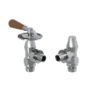 Refurbished Elego Chrome Traditional Manual Angled Radiator Valves With Lockshield