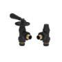 Refurbished - Maesta Matte Black Traditional Manual Angled Radiator Valves With Lockshield