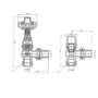 Refurbished - Maesta Chrome Traditional TRV Angled Thermostatic Radiator Valves With Lockshield