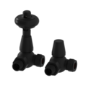 Refurbished - Maesta Matte Black Traditional TRV Corner Thermostatic Radiator Valves With Lockshield
