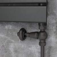 Refurbished - Elego Matte Black Traditional TRV Straight Thermostatic Radiator Valves With Lockshield