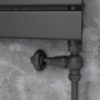 Refurbished - Elego Matte Black Traditional TRV Straight Thermostatic Radiator Valves With Lockshield