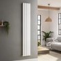 GRADE A1 - Riace White Vertical Flat Designer Radiator 1800x272mm Double Panel 2778 BTU