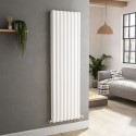 A1/VD8-1600-WCO Refurbished Sorrento White Vertical Oval Designer Radiator 1600x472mm Double Panel 4468 BTU