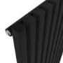 GRADE A1 - Ravello Midnight Black Vertical Square Designer Radiator 1800x450mm Single Panel 3618 BTU