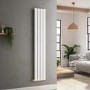 GRADE A1 - Riace White Vertical Flat Designer Radiator 1600x272mm Single Panel 1628 BTU