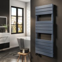 Refurbished electriQ Flat Panel Electric Towel Radiator H1200xW500mm - Grey