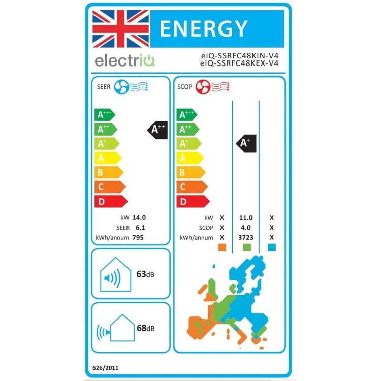 Refurbished Super Slim 48000 BTU 14kW Toshiba GMCC Powered 4-Way Cassette Inverter Air Conditioner with Heat Pump