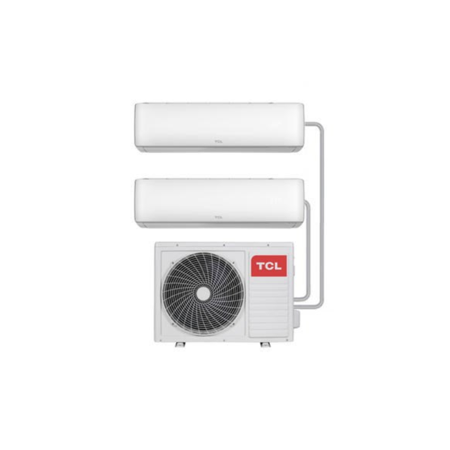 GRADE A1 -  Multi-split 18000 BTU SmartApp WIFI Inverter Wall Air Conditioner with two 9000 BTU indoor units to a single outdoor 