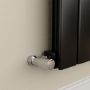 Refurbished Eco Eleganza Midnight Black Horizontal Flat Designer Aluminium Radiator 600x600mm Single Panel 1841 BTU