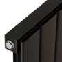 Refurbished Eco Eleganza Midnight Black Horizontal Flat Designer Aluminium Radiator 600x600mm Single Panel 1841 BTU