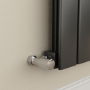 Refurbished Eco Eleganza Anthracite Horizontal Flat Designer Aluminium Radiator 600x600mm Single Panel 1841 BTU