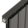 Refurbished Eco Eleganza Anthracite Horizontal Flat Designer Aluminium Radiator 600x600mm Single Panel 1841 BTU
