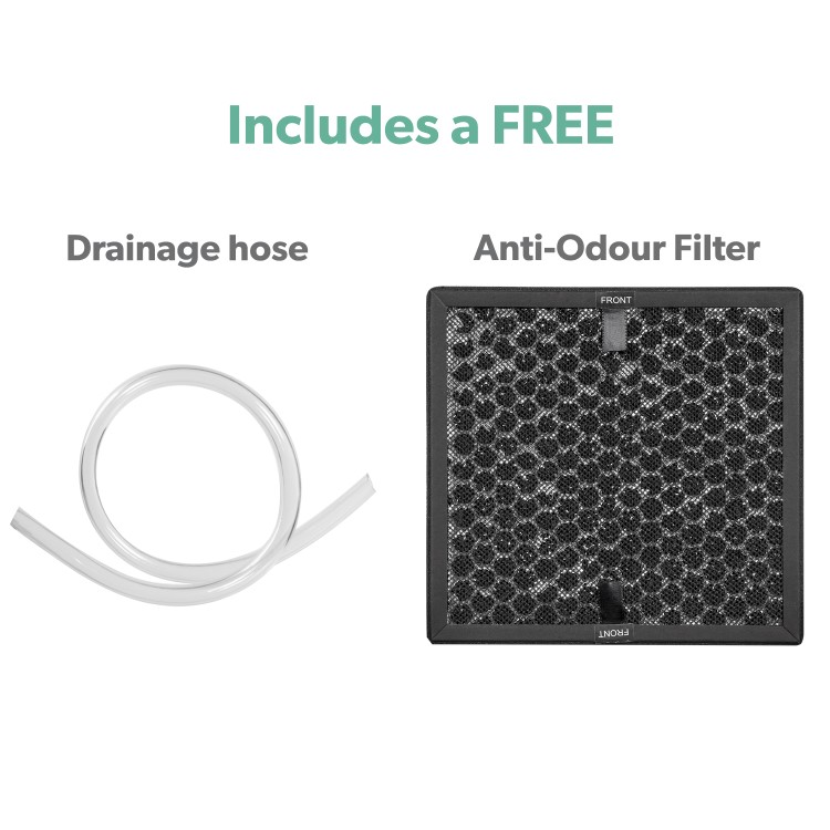 GRADE A2 - electriQ 10 Litre Dehumidifier with Humidistat Laundry Mode and Odour Filter