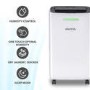 GRADE A2 - electriQ 12L Quiet Low-Energy Dehumidifier and  Air Purifier