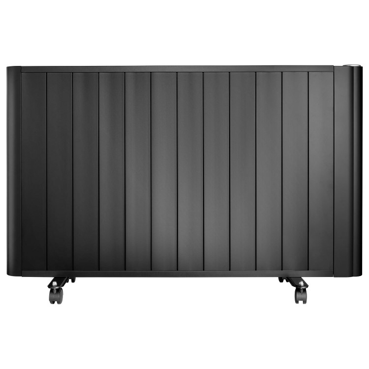 electriQ 2000W Smart Aluminium Electric Designer Radiator Sleek Black Wall Mounted - Energy Efficient Panel Heater