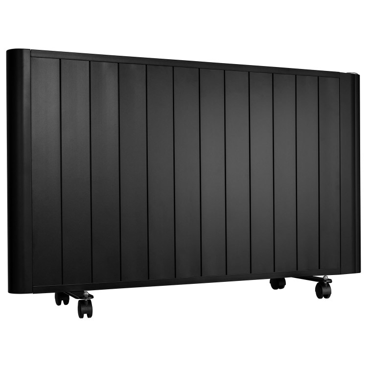 electriQ 2000W Smart Aluminium Electric Designer Radiator Sleek Black Wall Mounted - Energy Efficient Panel Heater