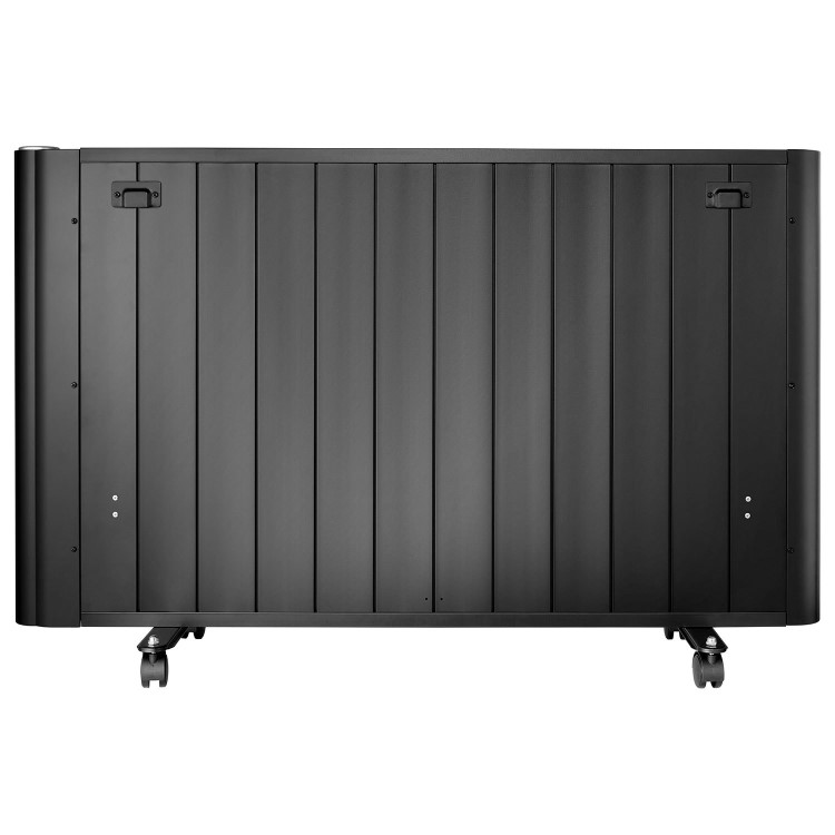 electriQ 2000W Smart Aluminium Electric Designer Radiator Sleek Black Wall Mounted - Energy Efficient Panel Heater