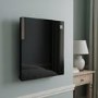 Refurbished - Low Energy 350W Smart Infrared Designer Glass Panel Heater - IP44 Bathroom Safe Wall Mountable or Free Standing 600x600mm - Black