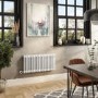 GRADE A2 - White Electric Horizontal Column Radiator 1.2kW with Wifi Thermostat - H400xW830mm - IPX4 Bathroom Safe