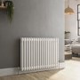 GRADE A2 - Reggio White Horizontal Double Column Traditional Radiator 600x830mm 2832 BTU - Cast Iron Style