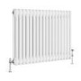 GRADE A2 - Reggio White Horizontal Double Column Traditional Radiator 600x830mm 2832 BTU - Cast Iron Style