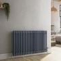 GRADE A2 - Reggio Anthracite Horizontal Double Column Traditional Radiator 600x1010mm 3462 BTU - Cast Iron Style