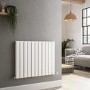 Refurbished Riace White Horizontal Flat Designer Radiator 600x748mm Double Panel 2827 BTU