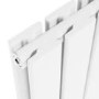Refurbished Riace White Horizontal Flat Designer Radiator 600x748mm Double Panel 2827 BTU