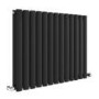 GRADE A2 - Sorrento Midnight Black Horizontal Oval Designer Radiator 600x767mm Double Panel 3119 BTU