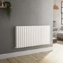 GRADE A2 - Sorrento White Horizontal Oval Designer Radiator 600x1180mm Double Panel 4798 BTU