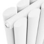 GRADE A2 - Sorrento White Horizontal Oval Designer Radiator 600x1180mm Double Panel 4798 BTU
