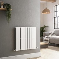 GRADE A2 - Riace White Horizontal Flat Designer Radiator 600x612mm Single Panel 1430 BTU