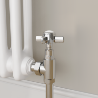 Refurbished - Maesta Chrome Traditional Manual Angled Radiator Valves (pair)